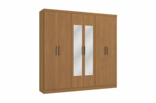 [31717] ARMOIRE JAZZ (4PC) 6 PTS + MIRROR IMBUIA NATUREL (copy)