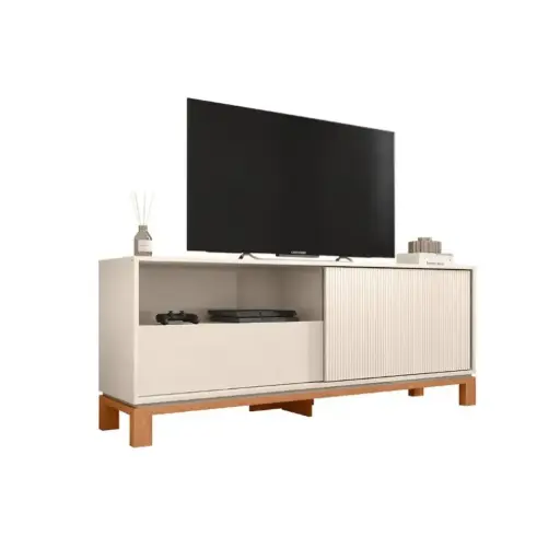 [31681] MEUBLE TV MONDRIAN 1.5 1PT/1TIR OFF WHITE MR / FREIJO