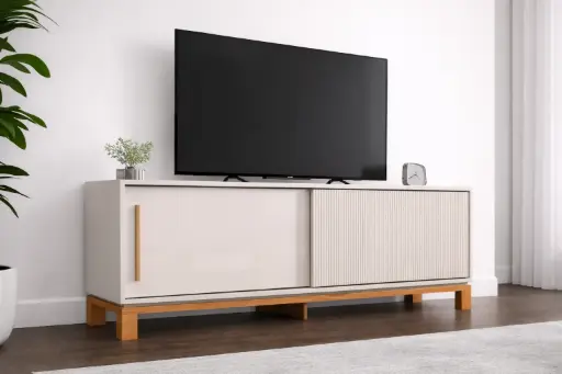 [31683] MEUBLE TV MONDRIAN 1.8 OFF WHITE MR / FREIJO