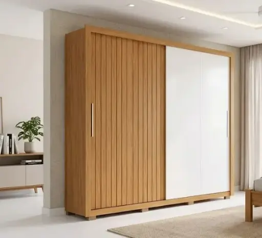 [31706] ARMOIRE MOVIMENT LUX 2.4 (5PCS) 2PTS SLIDING FREIJO / OFF WHITE 