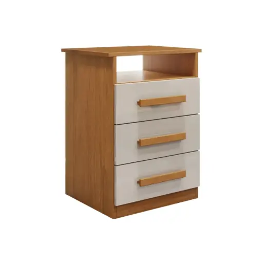 [31753] TABLE DE NUIT MALIBU 3 TIRS NATURE / OFF WHITE