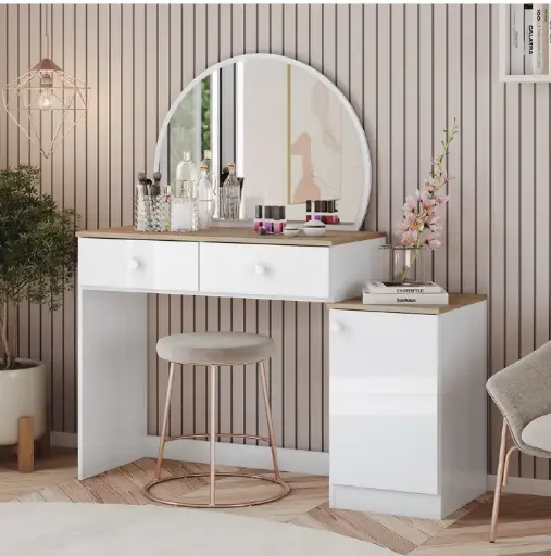 [31780] COIFFEUSE AGNES REF D921-190 (2PCS) 1PT 3TIRS WHITE/JEQUITIBA HP