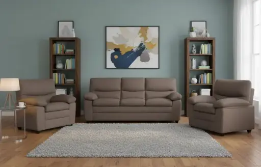 [31793] SOFA STATIONARY REF 9612B SET 321 BROWN (XT-4)