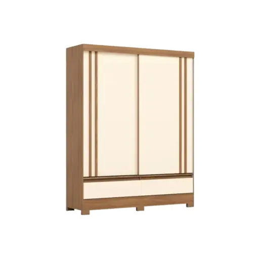 [31819] ARMOIRE SERRA REF B373-202 SLIDING 2 PTS NATURE/OFF WHITE 
