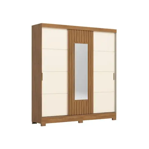 [31820] ARMOIRE LUZIA REF B376-127 (2PCS) 3PTS SLIDING NATURE/OFF WHITE