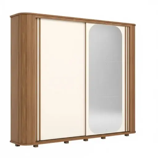 [31827] ARMOIRE MOZZATE REF D340-202 SLIDING 2PTS OFF NAT / OFF WHITE / BLACK