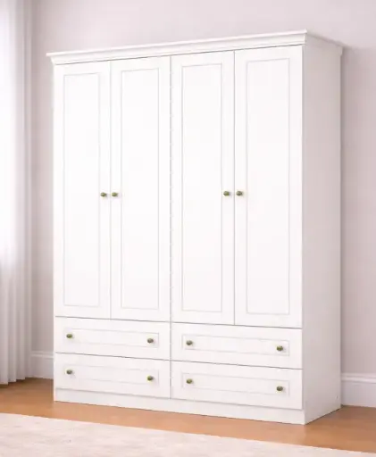 [31829] ARMOIRE AMERICANO REF I113-05 4PTS 4TIRS WHITE HP