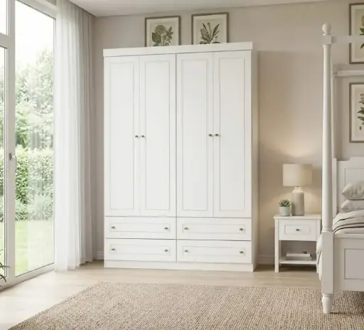 [31829] ARMOIRE AMERICANO REF I113-05 4PTS 4TIRS WHITE HP