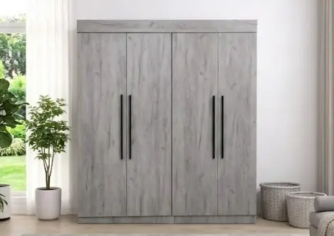 [31866] ARMOIRE NARDO II 4PTS REF DAUPH DARK GREY