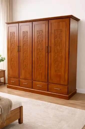 [31871] ARMOIRE MYSTIC 4PTS ORANGE FLOWER DESIGN