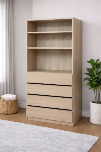 [31904] CLOSET LUCY 2 SHELF 4 DRAWER VANILLA  