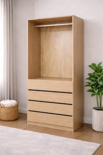 [31907] CLOSET LUCY 1 HANGER 4 DRAWER  VANILLA