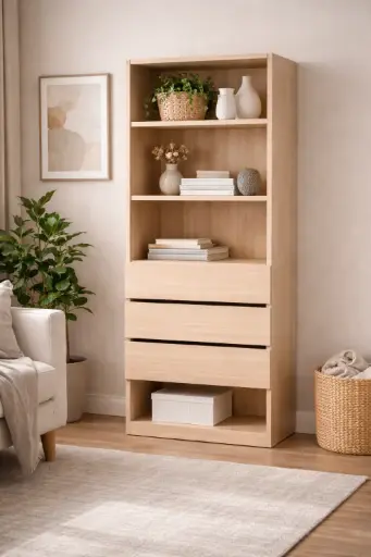 [31910] CLOSET LUX 3 SHELF + 3 DRAWER + 1 SMALL SHELF VANILLA