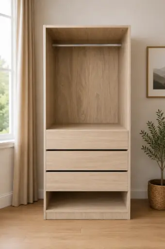 [31912] CLOSET LUX 1 HANGER 3 DRAWER VANILLA