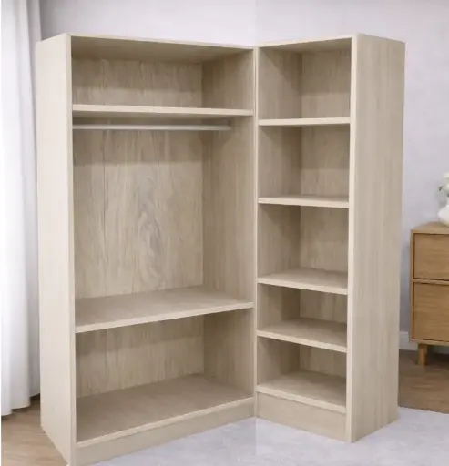 [31913] CLOSET LUX  CORNER HANGER+ SHELF VANILLA