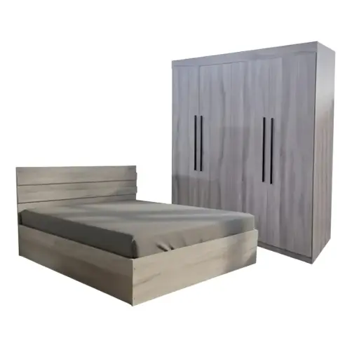 Bedroom Nardo: Armoire 4 pts 30753 + Lit 5'0 30754