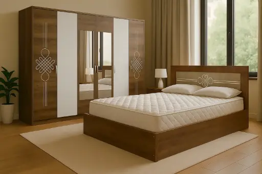 Bedroom Set Grace: Armoire 6 pts 31713 + Lit 5'0 31723