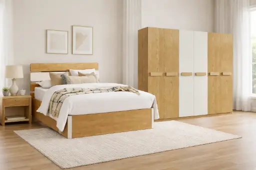 Bedroom Set Essington: Armoire 6 pts 31522 + Lit 5'0 31519