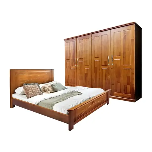 Bedroom Set Naira: Armoire 4 pts 24223 + Lit 4'6 24224