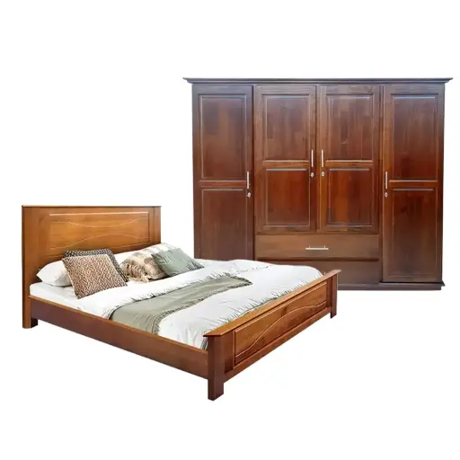 Bedroom Set Meldiana/Naira: Armoire 4pts 28913 + Lit 5'0 28047