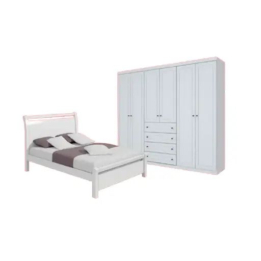 Bedroom Set Americano/Reali: Armoire 6 pts 29910 + Lit 4'6 25380