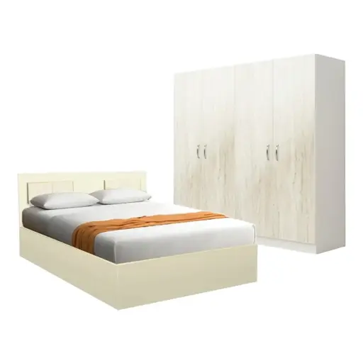 Bedroom Set Travertine: Armoire 4 pts 30644 + Lit 5'0 30645