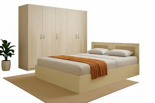 Bedroom Set Nice: Armoire 4 pts 30644 + Lit 5'0 30645