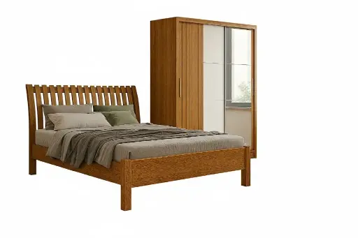 Bedroom Set Vasti/Arezzo: Armoire Sliding 31826 + Lit 6'0 30835