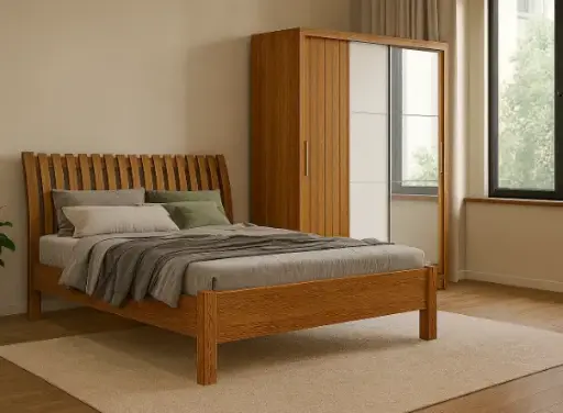 Bedroom Set Vasti/Arezzo: Armoire Sliding 31826 + Lit 6'0 30835