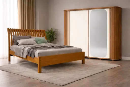 Bedroom Set Mozzate/Arezzo: Armoire Sliding 31827 + Lit 6'0 30835