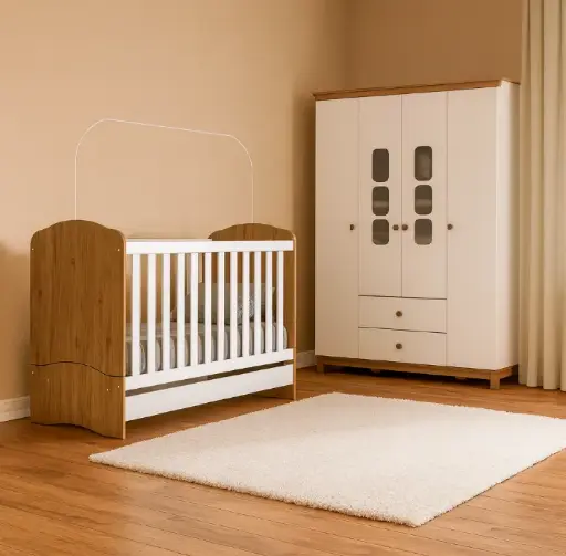 Bedroom Set Aconchego/Bala de menta: Armoire 29914 + Bed 20887