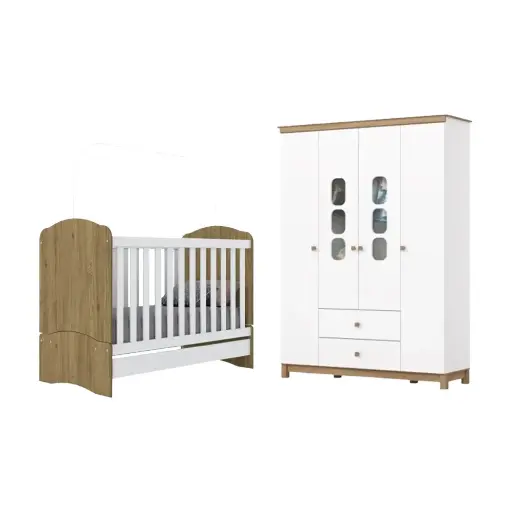 Bedroom Set Aconchego/Bala de menta: Armoire 29914 + Bed 20887