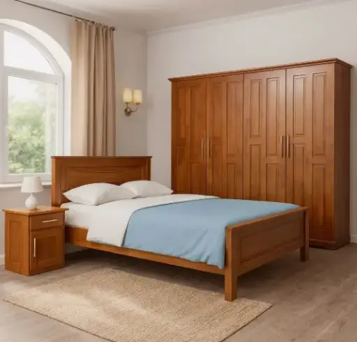 Bedroom Set Naira: Armoire 4 pts 24223 + Bed 6'0 25511 + TDN 26046