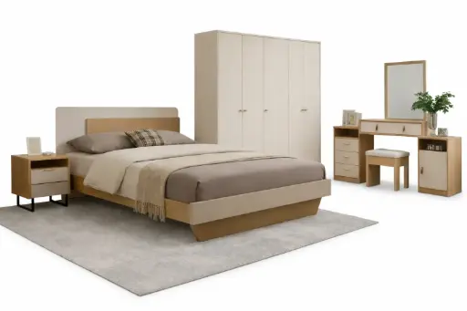 Bedroom Set Robson: Armoire 6 pts 31526 + Lit 5'0 31523 + Coiffeuse 31525