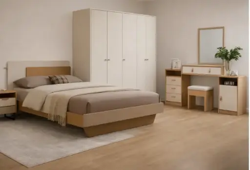 Bedroom Set Robson: Armoire 6 pts 31526 + Lit 5'0 31523 + Coiffeuse 31525