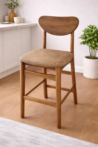 [31945] STOOL BAR WOODEN REF ST378 BROWN