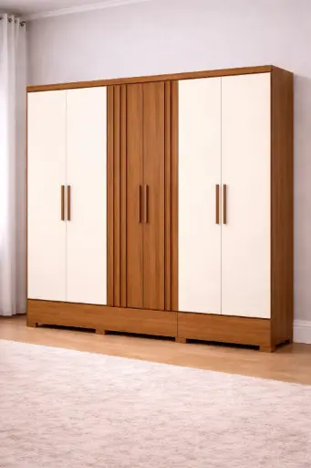[32007] ARMOIRE RIBERA REF B367-221 6PTS (2PCS)  CINNAMON / OFF WHITE