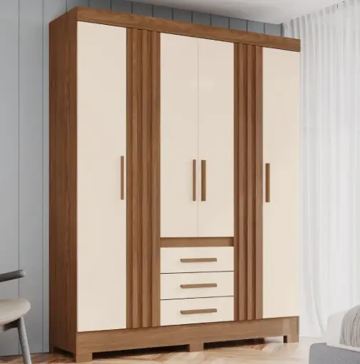 [32009] ARMOIRE CAMPINA REF B375-127 6PTS 3TIRS (6PCS) NATURE / OFF WHITE