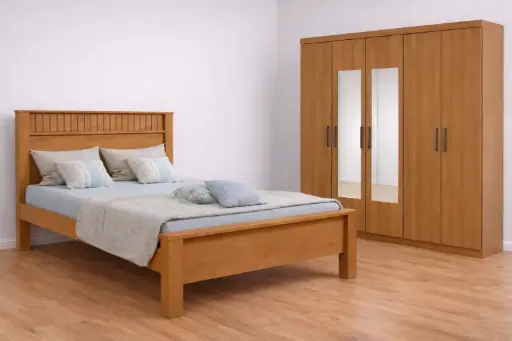 Bedroom Set + Mattress : Wardrobe Jazz 31717 + Bed 31716 + Mattress 30059