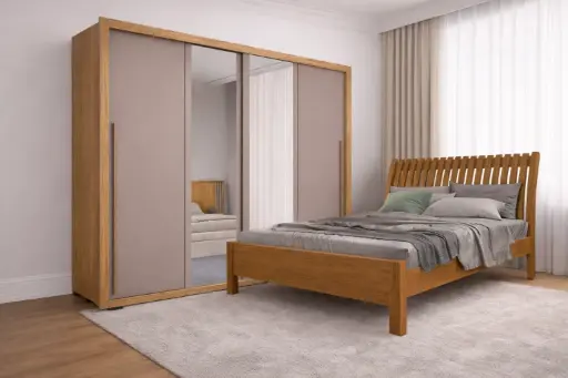 Bedroom Set + Mattress: Wardrobe Practicus 31705 + Arezzo 5'0 30836 + Mattress Pillow Top 16313