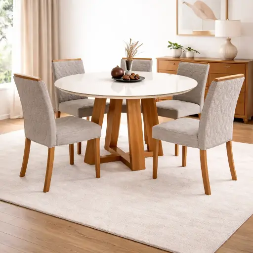 Dining Set 6 seater: Lins 31784 + 6 Chairs Esther 30849