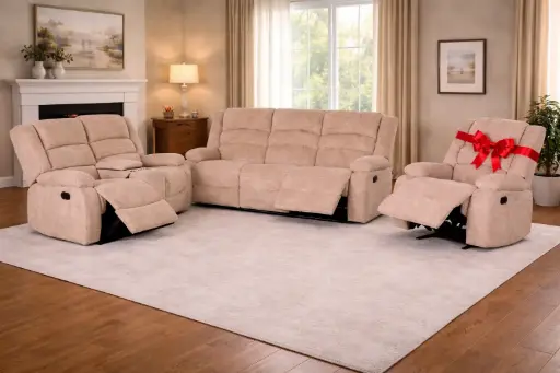 Recliner Sofa 321 Manual - Dawson - Color Brown