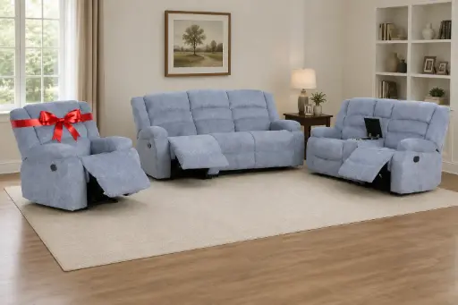 Recliner Sofa 321 Manual - Dawson - Color Grey