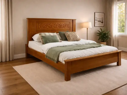 [32060] BED MYSTIC 5'0 ORANGE FLOWER DESIGN