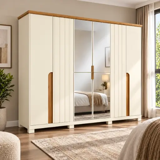 [32052] ARMOIRE NAPOLI REF D308-129 6PTS (6 PCS) OFF WHITE / NATURE
