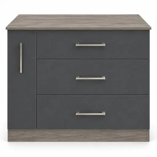 [32104]  KITCHEN BASE UNIT 3TIRS+ SPICE RACK CAMEROON BROWN & GREY