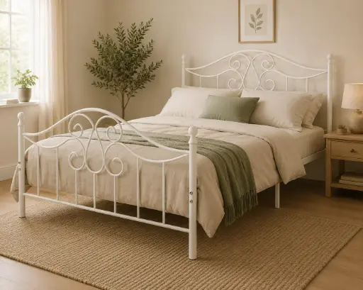 [32114] BED CODESA REF M-114 (2 PCS) 4'6 190 X 140 CM WHITE 