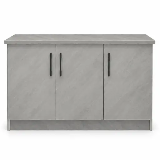 [32146] KITCHEN FANCY BASE UNIT 3 DOORS PLYWOOD GREY