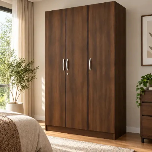 [32141] ARMOIRE VENICE 3PTS (2 PCS) WALNUT