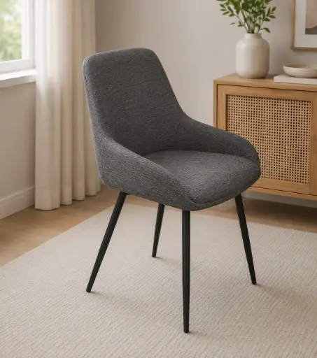 [32209] CHAISE DINING JULLY (2 IN 1) REF DC-6008 METAL FABRIC DARK GREY